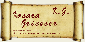 Kosara Griesser vizit kartica